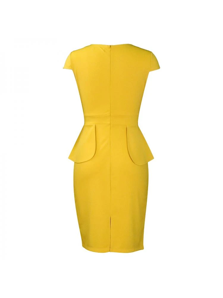 Bow Patchwork V Neck Short Sleeve Midi Dress 16 Bow Patchwork V Neck Short Sleeve Midi Dress - Image 14