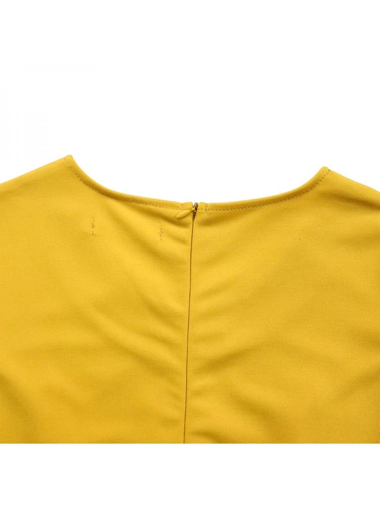 Bow Patchwork V Neck Short Sleeve Midi Dress 18 Bow Patchwork V Neck Short Sleeve Midi Dress - Image 16