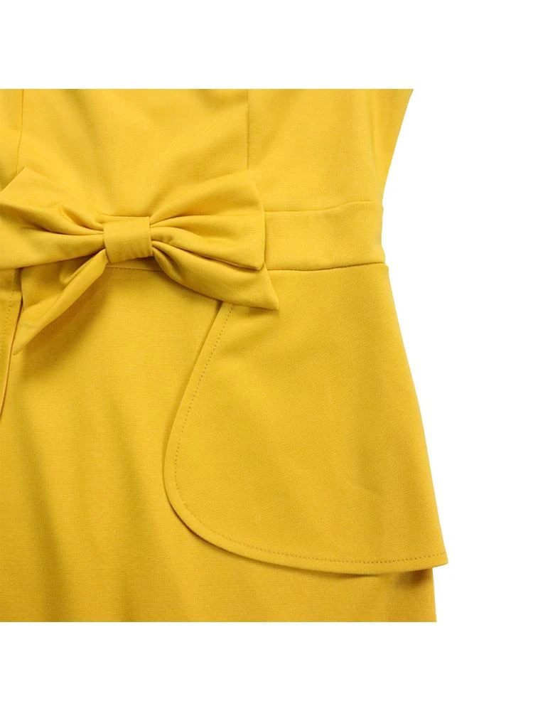 Bow Patchwork V Neck Short Sleeve Midi Dress 20 Bow Patchwork V Neck Short Sleeve Midi Dress - Image 18