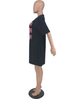 Letter Pattern Loose Short Sleeve Dress 15 Letter Pattern Loose Short Sleeve Dress -Define Your Shop P 20240603171506551 231