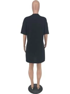 Letter Pattern Loose Short Sleeve Dress 16 Letter Pattern Loose Short Sleeve Dress -Define Your Shop P 20240603171507449 793