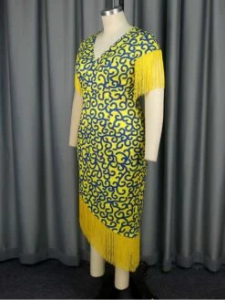 Colorblock Patchwork Fitted Short Sleeve Dress -Define Your Shop P 20240603182508425 618