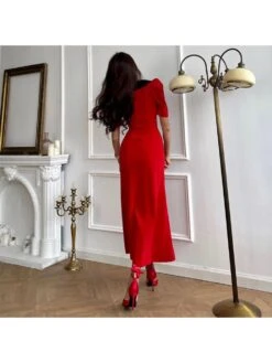 Doll Collar Puff Sleeve Fitted Short Sleeve Dress 7 Doll Collar Puff Sleeve Fitted Short Sleeve Dress -Define Your Shop P 20240606181209686 471