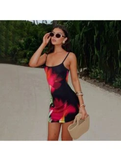 Square Neck Sleeveless Backless Sleeveless Dresses