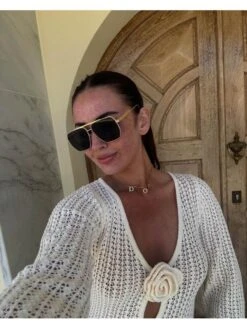 Flower Hollow-out Knitting Long Sleeves Dress 26 Flower Hollow-out Knitting Long Sleeves Dress -Define Your Shop P 20240608083605286 141