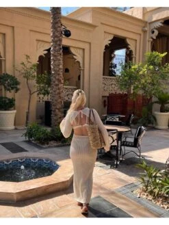 Flower Hollow-out Knitting Long Sleeves Dress 35 Flower Hollow-out Knitting Long Sleeves Dress -Define Your Shop P 20240608083611722 832