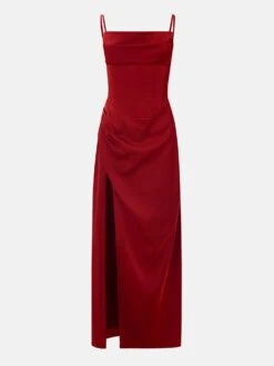 Patchwork Split Hem Spaghetti Straps Maxi Dresses -Define Your Shop P 20240608100412492 714