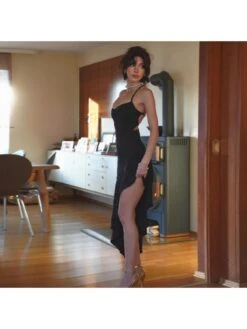 Halter Patchwork Ruffle Backless Midi Dresses -Define Your Shop P 20240608135204990 186