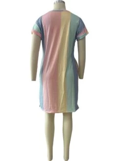 Colorblock Striped Short Sleeve Dress 17 Colorblock Striped Short Sleeve Dress -Define Your Shop P 20240612102043635 815