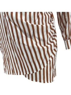 Striped V Neck Collar Shirt Dress -Define Your Shop P 20240612102436966 607