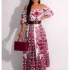 Floral Printed Off Shoulder Maxi Dress -Define Your Shop P 20240612104813415 935