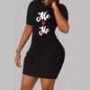 Letter Printed Pullover Bodycon Mini Dress -Define Your Shop P 20240612105637201 195