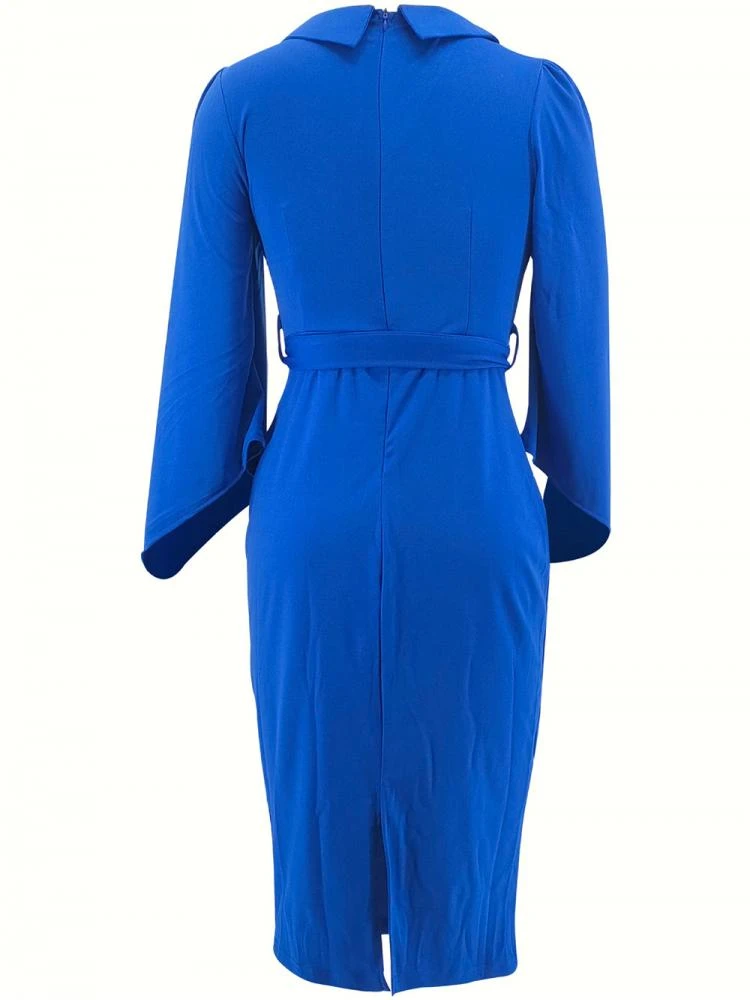 Patchwork High Rise Fitted Long Sleeves Dress 6 Patchwork High Rise Fitted Long Sleeves Dress - Image 4