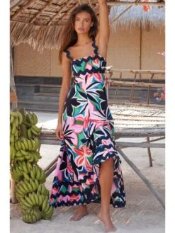 Wave Square Neck Bohemia Maxi Dresses