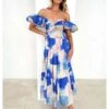 Ruffle Boat Neck Off Shoulder Maxi Dress -Define Your Shop P 20240614170429934 643