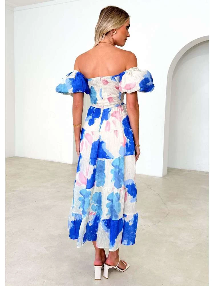 Ruffle Boat Neck Off Shoulder Maxi Dress 7 Ruffle Boat Neck Off Shoulder Maxi Dress - Image 5