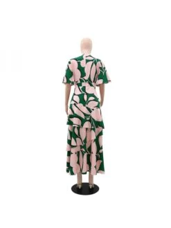 Print High Rise Tiered Short Sleeve Dress -Define Your Shop P 20240618084841064 257