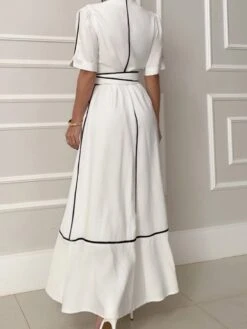 Colorblock Striped Split Hem Lace-Up Short Sleeve Dress 12 Colorblock Striped Split Hem Lace-Up Short Sleeve Dress -Define Your Shop P 20240618111604133 154