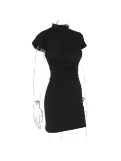 Solid Color Mid-rise Bodycon Short Sleeve Dress -Define Your Shop P 20240618122412808 678