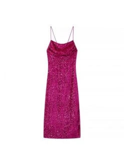 Sequin Tie-wrap Backless Spaghetti Straps Dresses 24 Sequin Tie-wrap Backless Spaghetti Straps Dresses -Define Your Shop P 20240619103210622 107