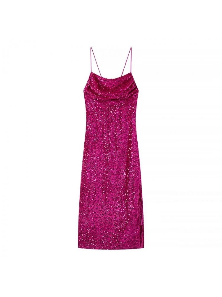 Sequin Tie-wrap Backless Spaghetti Straps Dresses 9 Sequin Tie-wrap Backless Spaghetti Straps Dresses - Image 7