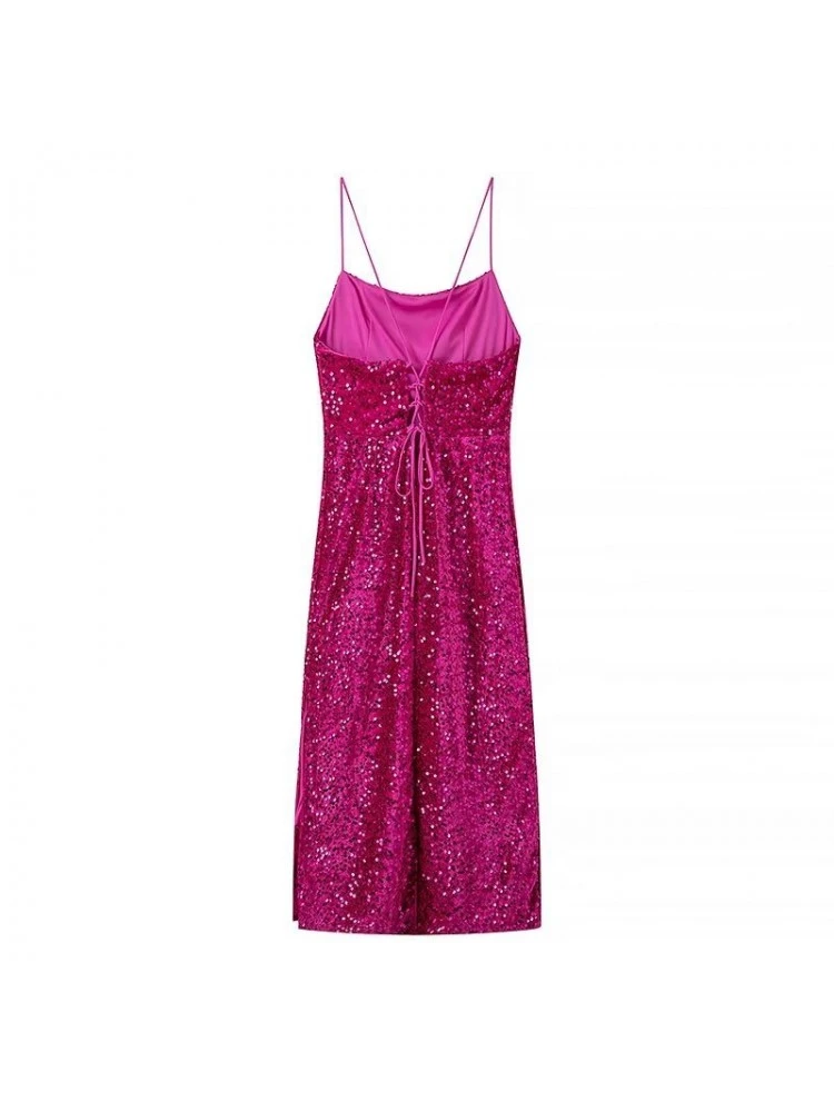Sequin Tie-wrap Backless Spaghetti Straps Dresses 10 Sequin Tie-wrap Backless Spaghetti Straps Dresses - Image 8