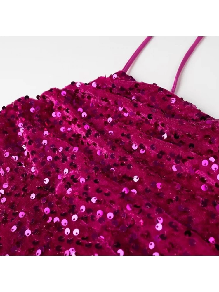 Sequin Tie-wrap Backless Spaghetti Straps Dresses 13 Sequin Tie-wrap Backless Spaghetti Straps Dresses - Image 11