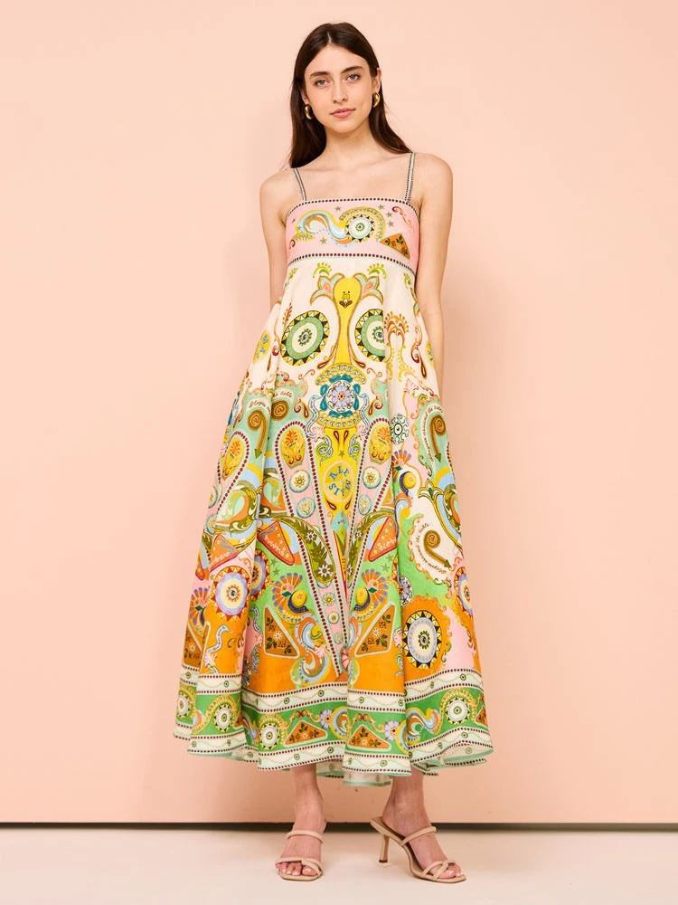 Colorblock Ethnic Spaghetti Straps Dresses 5 Colorblock Ethnic Spaghetti Straps Dresses - Image 3