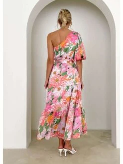 Floral High Rise Full Skirt One Shoulder Boho Dress -Define Your Shop P 20240619184407279 397