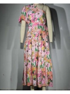 Floral High Rise Full Skirt One Shoulder Boho Dress -Define Your Shop P 20240619184407953 865