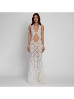 Patchwork Halter Neck Lace Sleeveless Maxi Dresses 25 Patchwork Halter Neck Lace Sleeveless Maxi Dresses -Define Your Shop P 20240620084804362 699