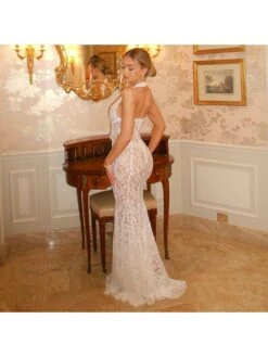 Patchwork Halter Neck Lace Sleeveless Maxi Dresses 29 Patchwork Halter Neck Lace Sleeveless Maxi Dresses -Define Your Shop P 20240620084806597 373