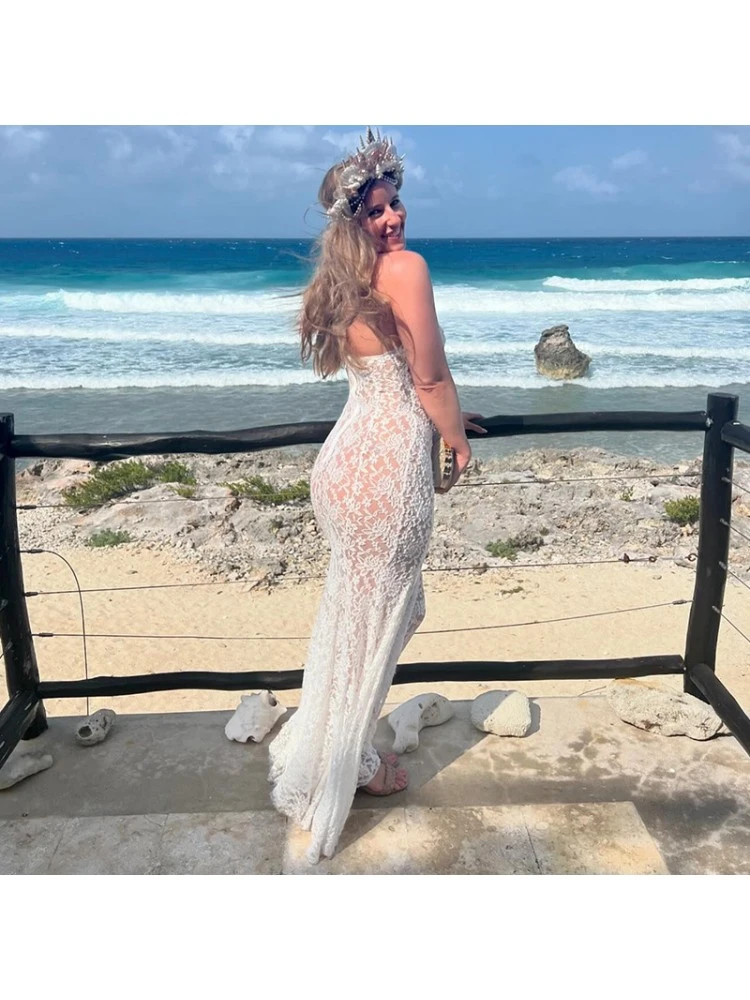 Patchwork Halter Neck Lace Sleeveless Maxi Dresses 12 Patchwork Halter Neck Lace Sleeveless Maxi Dresses - Image 10