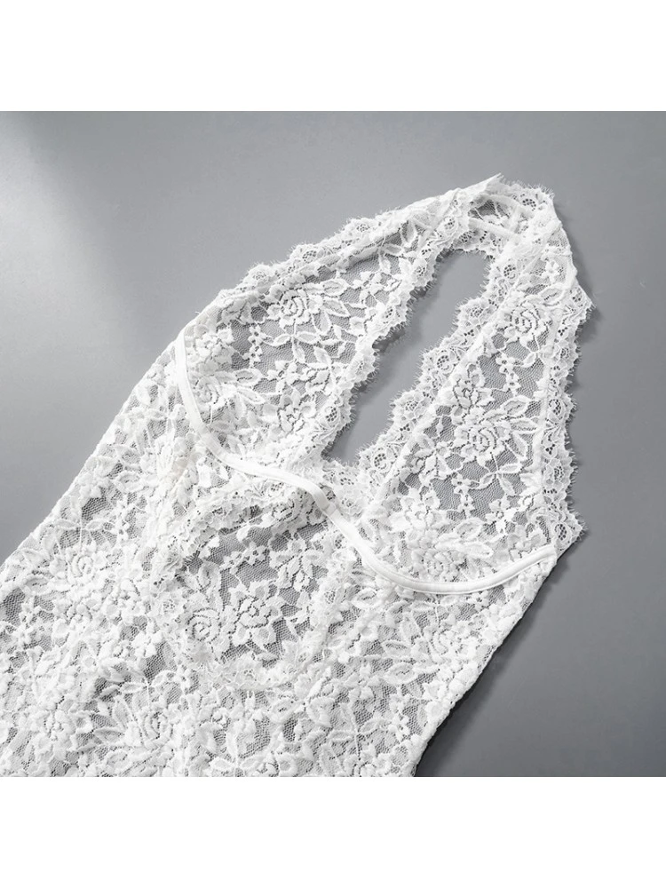 Patchwork Halter Neck Lace Sleeveless Maxi Dresses 16 Patchwork Halter Neck Lace Sleeveless Maxi Dresses - Image 14