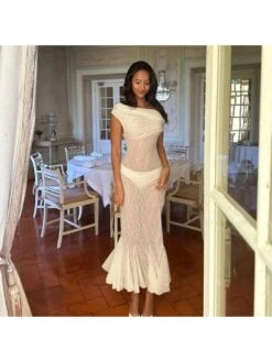 Patchwork See Through Lace Sleeveless Dresses -Define Your Shop P 20240621100005283 750