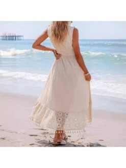 Fringe Lace Panel V Neck Sleeveless Dresses 15 Fringe Lace Panel V Neck Sleeveless Dresses -Define Your Shop P 20240621105618768 400