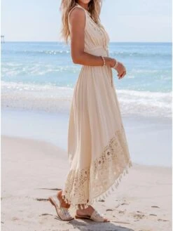 Fringe Lace Panel V Neck Sleeveless Dresses 17 Fringe Lace Panel V Neck Sleeveless Dresses -Define Your Shop P 20240621105620031 985