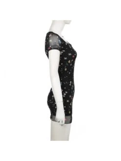 Disty Floral Printing Bow Short Sleeve Sheath Dress 32 Disty Floral Printing Bow Short Sleeve Sheath Dress -Define Your Shop P 20240622134417483 797