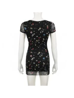 Disty Floral Printing Bow Short Sleeve Sheath Dress 33 Disty Floral Printing Bow Short Sleeve Sheath Dress -Define Your Shop P 20240622134417987 382