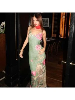 Flower Printed V Neck Sleeveless Dress -Define Your Shop P 20240625181210882 193